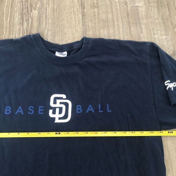 San Diego Padres Baseball MLB Sycuan Casino Promo Navy Blue T-Shirt Men's XL - Picture 8 of 8